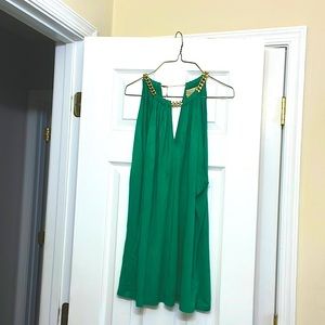 Michael Kors Green Sleeveless Chain Link Top Womens Size L